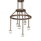 Meyda Lighting Cartier 24" 6-Light Tyler Bronze Cascading Chandelier With Beige Sahara Taupe Idalight Shade