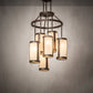 Meyda Lighting Cartier 24" 6-Light Tyler Bronze Cascading Chandelier With Beige Sahara Taupe Idalight Shade