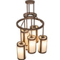 Meyda Lighting Cartier 24" 6-Light Tyler Bronze Cascading Chandelier With Beige Sahara Taupe Idalight Shade