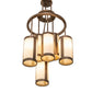 Meyda Lighting Cartier 24" 6-Light Tyler Bronze Cascading Chandelier With Beige Sahara Taupe Idalight Shade