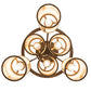 Meyda Lighting Cartier 24" 6-Light Tyler Bronze Cascading Chandelier With Beige Sahara Taupe Idalight Shade