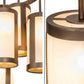 Meyda Lighting Cartier 24" 6-Light Tyler Bronze Cascading Chandelier With Beige Sahara Taupe Idalight Shade