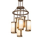Meyda Lighting Cartier 24" 6-Light Tyler Bronze Cascading Chandelier With Beige Sahara Taupe Idalight Shade