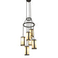 Meyda Lighting Cartier 24" 6-Light Wrought Iron Cascading Chandelier With Creme Carrara Idalight Shade