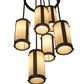 Meyda Lighting Cartier 24" 6-Light Wrought Iron Cascading Chandelier With Creme Carrara Idalight Shade