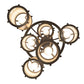 Meyda Lighting Cartier 24" 6-Light Wrought Iron Cascading Chandelier With Creme Carrara Idalight Shade