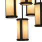 Meyda Lighting Cartier 24" 6-Light Wrought Iron Cascading Chandelier With Creme Carrara Idalight Shade