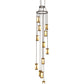 Meyda Lighting Cartier 30" 12-Light Mahogany Bronze Cascading Chandelier With Beige Botticino Idalight Shade