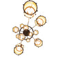 Meyda Lighting Cartier 30" 12-Light Mahogany Bronze Cascading Chandelier With Beige Botticino Idalight Shade