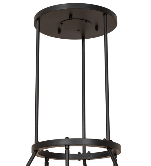 Meyda Lighting Cartier 30" 9-Light Blackwash Cascading Chandelier With Amber Mica Shade Glass