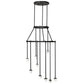 Meyda Lighting Cartier 30" 9-Light Blackwash Cascading Chandelier With Amber Mica Shade Glass