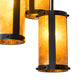 Meyda Lighting Cartier 30" 9-Light Blackwash Cascading Chandelier With Amber Mica Shade Glass