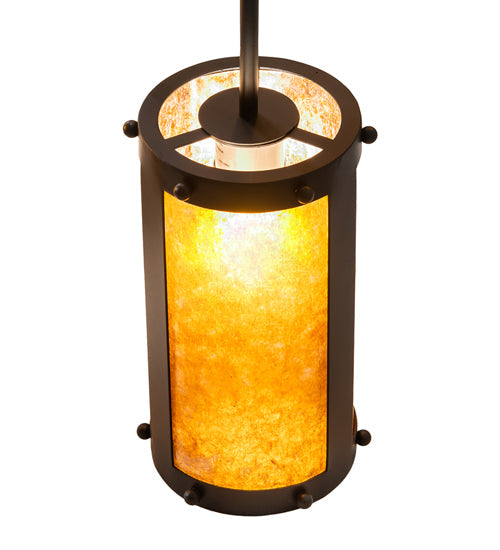 Meyda Lighting Cartier 30" 9-Light Blackwash Cascading Chandelier With Amber Mica Shade Glass