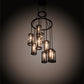 Meyda Lighting Cartier 30" 9-Light Oil Rubbed Bronze Cascading Chandelier With Clear Antique Window Shade Glass