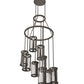 Meyda Lighting Cartier 30" 9-Light Oil Rubbed Bronze Cascading Chandelier With Clear Antique Window Shade Glass