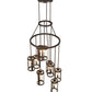Meyda Lighting Cartier 30" 9-Light Oil Rubbed Bronze Cascading Chandelier With Clear Antique Window Shade Glass