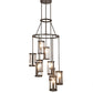 Meyda Lighting Cartier 30" 9-Light Oil Rubbed Bronze Cascading Chandelier With Clear Antique Window Shade Glass