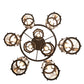 Meyda Lighting Cartier 30" 9-Light Oil Rubbed Bronze Cascading Chandelier With Clear Antique Window Shade Glass