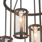 Meyda Lighting Cartier 30" 9-Light Oil Rubbed Bronze Cascading Chandelier With Clear Antique Window Shade Glass