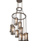 Meyda Lighting Cartier 30" 9-Light Oil Rubbed Bronze Cascading Chandelier With Clear Antique Window Shade Glass