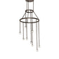 Meyda Lighting Cartier 30" 9-Light Oil Rubbed Bronze Cascading Chandelier With Silver Mica Shade Glass