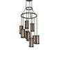 Meyda Lighting Cartier 30" 9-Light Oil Rubbed Bronze Cascading Chandelier With Silver Mica Shade Glass