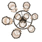 Meyda Lighting Cartier 30" 9-Light Oil Rubbed Bronze Cascading Chandelier With Silver Mica Shade Glass