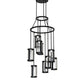 Meyda Lighting Cartier 30" 9-Light Solar Black Cascading Chandelier With Clear Seeded Shade Glass