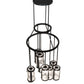 Meyda Lighting Cartier 30" 9-Light Solar Black Cascading Chandelier With Clear Seeded Shade Glass