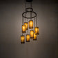 Meyda Lighting Cartier 30" 9-Light Timeless Bronze Cascading Chandelier With Amber Mica Shade Glass