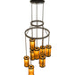 Meyda Lighting Cartier 30" 9-Light Timeless Bronze Cascading Chandelier With Amber Mica Shade Glass