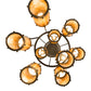 Meyda Lighting Cartier 30" 9-Light Timeless Bronze Cascading Chandelier With Amber Mica Shade Glass