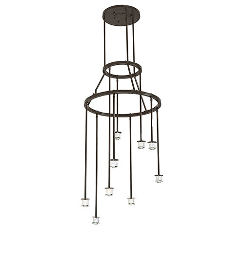 Meyda Lighting Cartier 30" 9-Light Timeless Bronze Chandelier With Beige Sahara Taupe Idalight Shade