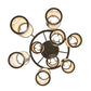 Meyda Lighting Cartier 30" 9-Light Timeless Bronze Chandelier With Beige Sahara Taupe Idalight Shade