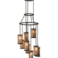 Meyda Lighting Cartier 30" 9-Light Timeless Bronze Chandelier With Silver Mica Shade Glass