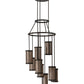 Meyda Lighting Cartier 30" 9-Light Timeless Bronze Chandelier With Silver Mica Shade Glass