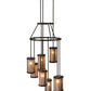 Meyda Lighting Cartier 30" 9-Light Timeless Bronze Chandelier With Silver Mica Shade Glass