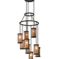 Meyda Lighting Cartier 30" 9-Light Timeless Bronze Chandelier With Silver Mica Shade Glass