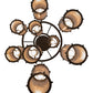 Meyda Lighting Cartier 30" 9-Light Timeless Bronze Chandelier With Silver Mica Shade Glass