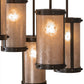 Meyda Lighting Cartier 30" 9-Light Timeless Bronze Chandelier With Silver Mica Shade Glass