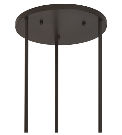 Meyda Lighting Cartier 30" 9-Light Timeless Bronze Chandelier With Silver Mica Shade Glass