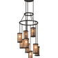 Meyda Lighting Cartier 30" 9-Light Timeless Bronze Chandelier With Silver Mica Shade Glass