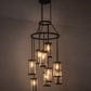 Meyda Lighting Cartier 31" 9-Light Textured Black Chandelier With Clear Rainstone Idalight Shade Glass