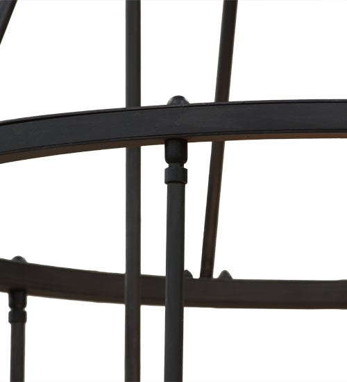Meyda Lighting Cartier 31" 9-Light Textured Black Chandelier With Clear Rainstone Idalight Shade Glass