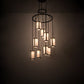 Meyda Lighting Cartier 35" 9-Light Antique Copper Cascading Chandelier With White Linen Shade