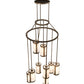 Meyda Lighting Cartier 35" 9-Light Antique Copper Cascading Chandelier With White Linen Shade