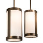 Meyda Lighting Cartier 35" 9-Light Antique Copper Cascading Chandelier With White Linen Shade