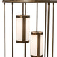 Meyda Lighting Cartier 35" 9-Light Antique Copper Cascading Chandelier With White Linen Shade