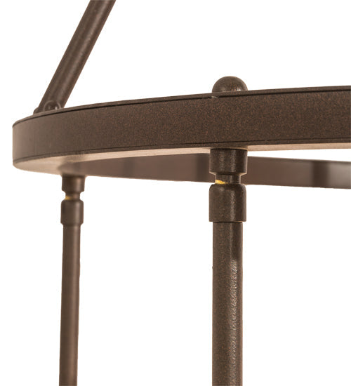 Meyda Lighting Cartier 35" 9-Light Cafe Noir Cascading Chandelier With Silver Mica Shade Glass