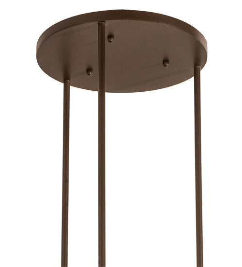 Meyda Lighting Cartier 35" 9-Light Cafe Noir Cascading Chandelier With Silver Mica Shade Glass